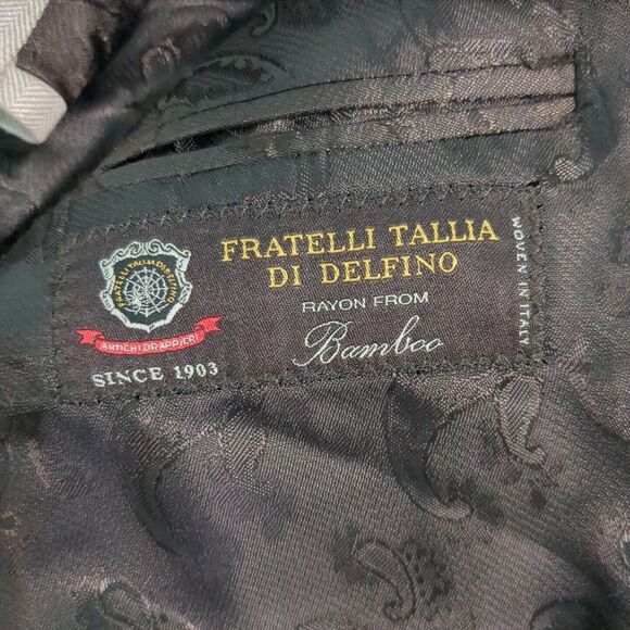 ARNOLD BRANT Mens 100% Bamboo Herringbone Blazer 42 r suit jacket coat - Picture 7 of 8